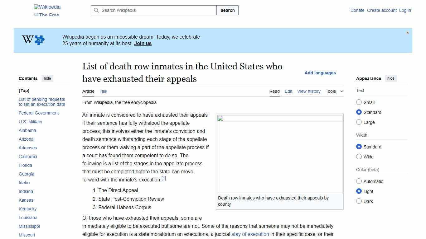 List of death row inmates in the United States who have exhausted their appeals - Wikipedia